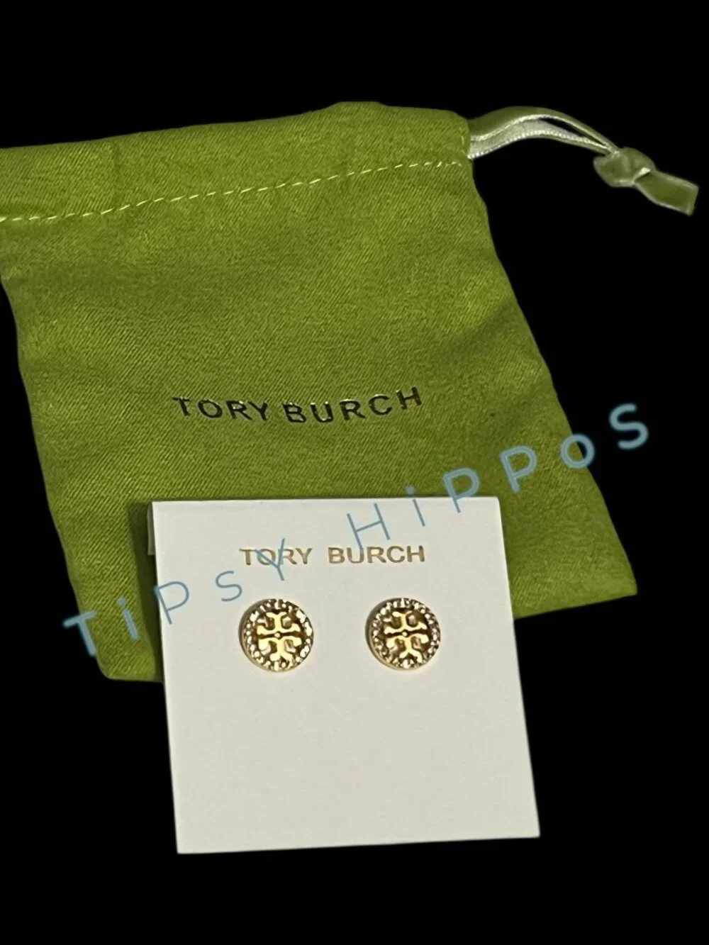 Tory Burch Gold Miller Pave Logo Studs